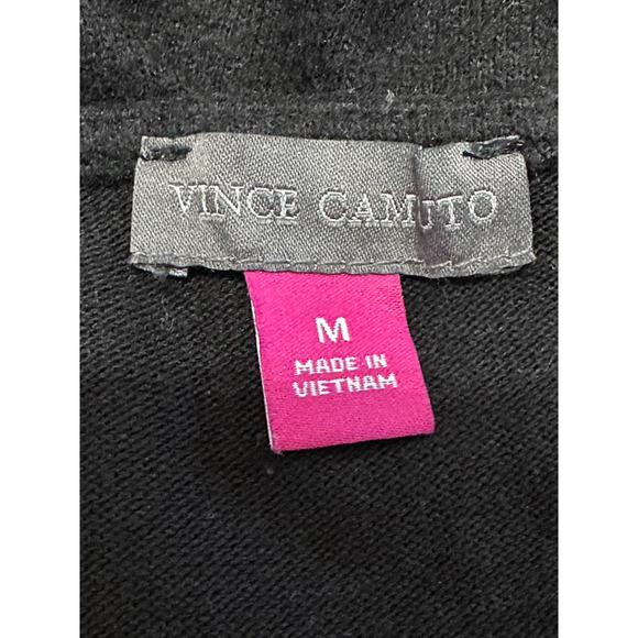 Vince Camuto Womens Casual Top Black Long Sleeve V Neck Knit M New - Picture 7 of 8